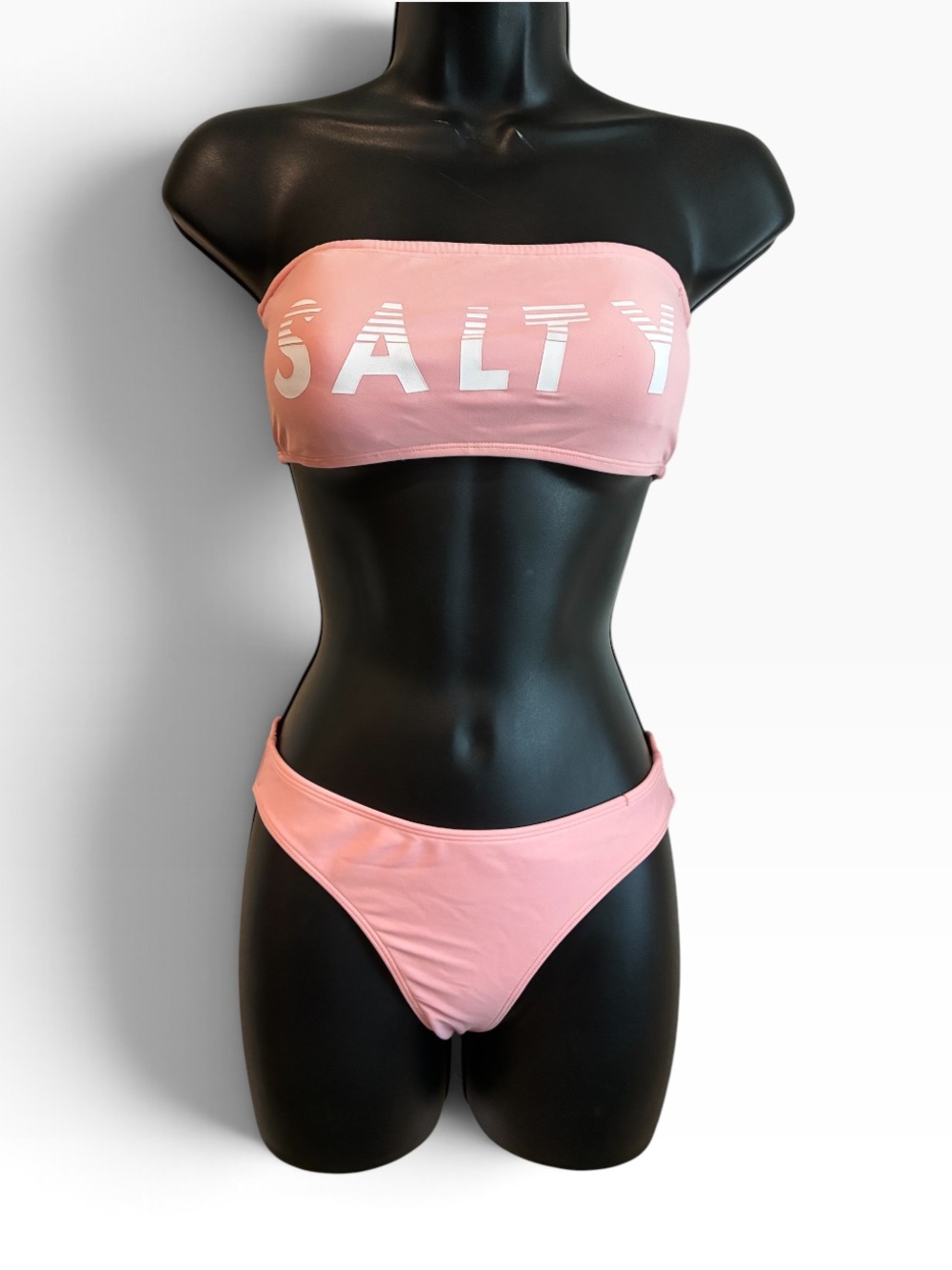 Forever 21 Pink 'SALTY' Bandeau Bikini Set